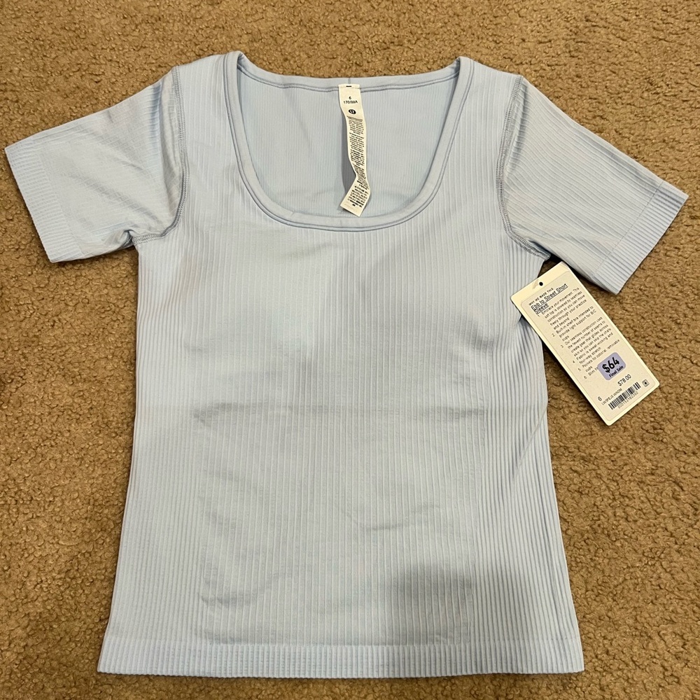 NWT Lululemon Ebb to Street Short Sleeve Size 6 in Windmill